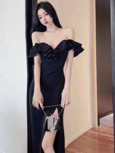 Elegant Intellectual French Style Long Dress for Women Summer 2024 New High Waist A-Line Skirt Polyester Fiber Short Sleeve