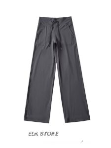 กางเกงโยคะเอวสูงสไตล์อเมริกัน กางเกงขายาวทรงหลวม กางเกงขายาวลำลองสำหรับผู้หญิง กางเกงกีฬาฟิตเนสอเนกประสงค์ ใส่สบาย ยืดหยุ่น