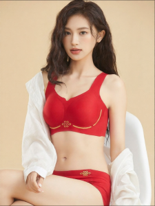 TAOKOU | Lucky Red Bra Set Seamless and Fixed Cup