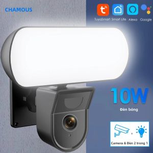 Camera An Ninh Ngoài Trời WiFi 2K Tuya 3MP Với Đèn Pha 10W Còi Báo Động Camera IP Thông Minh Dạng Vòm Cho Giám Sát Nhà Cửa