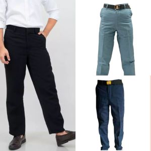 Celana Sekolah Panjang Pria - Variasi Warna Abu-Abu Biru Hitam