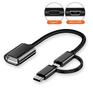 2 in 1 Type C Micro USB to USB 3.0 Adapter Cable OTG Convertor for Xiaomi Samsung Huawei Gamepad Flash Disk Interface Converter