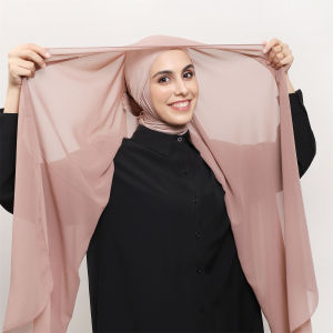Jifang Hot Sale Plain Muslim Hijab Instant 1 Set Bubble Chiffon Shawl+Elastic Cotton Inner+2pcs magnetic Snaps YZ29