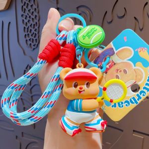 2025 New Butter Bear Keychain Couples Car Keychain Mens Backpack Pendant Womens Style Cute Driving Personal Item Accessories