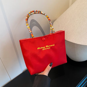 Mini Portable Handbag Commuter Mobile Phone Bag Fashionable Small Cloth Bag for Work Casual Simple Style Soft Oxford Fabric