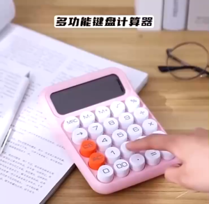 Máy Tính Mini Để Bàn Phím Tròn Màu Pastel Dễ Thương – Màn Hình Lớn 12 Số Giao Màu Ngẫu Nhiên