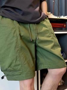 Japanese-Style Retro Multi-Pocket Workwear Shorts Men Handsome Summer Loose Personality Harem Drawstring Functional Shorts