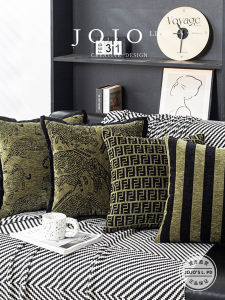 Retro JOJOS L. PD.world Sofa Pillow Sample Room Hotel Cover Home Decor Square PP Cotton Filling Velvet Fabric Printed Pillow