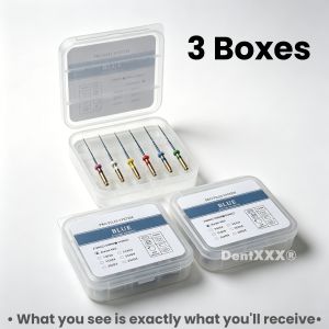 6pcs/Box NITI Heat Activated Root Canal Files 25mm Can Bend for Preparing Root Canal Treatment,Super Elastic Bendable Micro