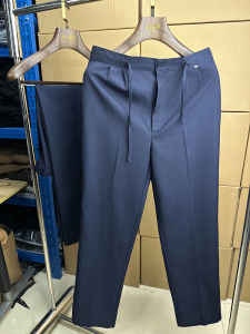 Spring Summer Thin Straight Leg Work Trousers Mens Non-Elastic Casual Pants Fashion Urban Style Regenerated Cellulose Fiber