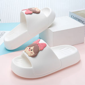 Cute Womens Indoor Slippers Summer Thick Bottom Anti-Slip Home Soft Bottom EVA Bathing Indoor Sandals Comfortable Flat Heel