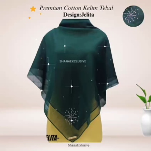 (SHANAEXCLUSIVE) bawal design jelita cotton premium kelim tebal +metal tag