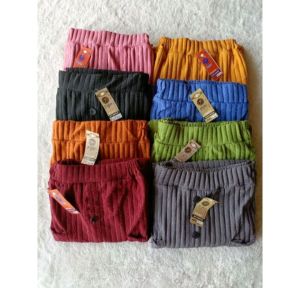 Rok Cargo Knit Wanita Panjang Saku Depan Ful Kancing