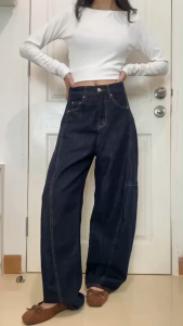 Simplestyle.byd Baggy Jean กางเกงยีนส์ขาโค้ง Barrel Jean