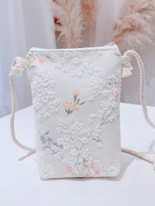 Mini Canvas Phone Bag Womens Crossbody Bag Sweet Lady Style Summer New Arrival Youth Friendly Zipper Closure Storage Pouch