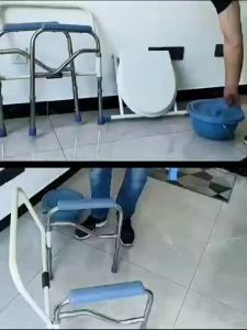 เก้าอี้นั่งถ่าย รถอาบน้ำคนป่วย อลูมิเนียมอัลลอย วีลแชร์ เดินทางได้ สูงส่วนห้องน้ำชายชรา สุขาเคลื่อนที่ เบาะนุ่มสบาย พับได้ขนาดพกพา Shower Wheelchair สำหรับผู้เข้าชมที่สูงส่วน สุขภัณฑ์เคลื่อนที่ สุขาคนป่วย ส่วนร่วม รุ่