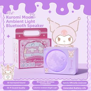 Sanrio Bluetooth Speaker 2024 New Kawaii Moon Wireless Speaker Karaoke Microphone Dual Microphones 1307D by Fangmiao