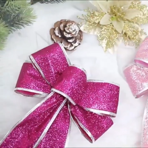 10ชิ้น 24cm โบว์คริสต์มาสประดับเลื่อม จำนวน / โบว์ผงกลิตเตอร์คริสต์มาส / โบว์จี้ต้นคริสต์มาส / เครื่องประดับคริสต์มาส DIY ตกแต่งบ้าน