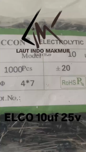 10 BUAH ELCO 10UF 25V KAPASITOR CAPACITOR KAPASITOR ELKO 10 UF 25 V 25volt ups