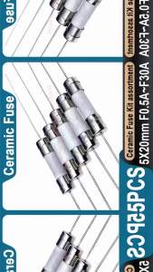 5PCS Ceramic Fuse Kit Assortment Fast Blow 5*20mm 250V 1A 2A 2.5A 3.15A 4A 5A 6.3A 8A 10A 12A 15A 16A 20A 25A 30A Ceramic Fuse