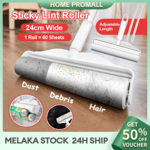 Roller Dust Remover Adjustable 24cm Sticky Lint Roller Mop Detachable Rod Floor Mop Dust Hair Pet Fur Remover Bulu Baju Cover Clothes Roller 粘毛器滚筒