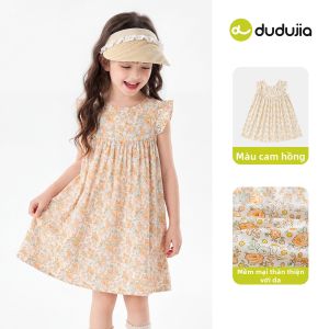 DUDUJIA | Đầm Áo Ngực Mới Mùa Hè Bằng Cotton Cho Bé Gái Ngày Quốc Tế Thiếu Nhi