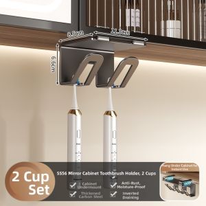 WEIMEIYUAN | No-drill Hotel Bathroom Toothbrush Holder for Inverted Cups Electric Toothbrush Compatible