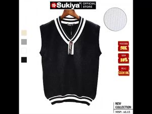 Áo Len Ghile Nam Cổ Tim SUKIYA Chất Mềm Mại Kiểu Dáng Mới 2024 Hàn Quốc AL54