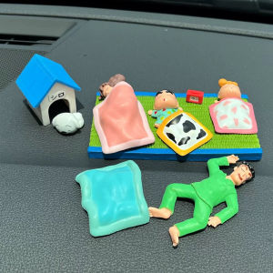 Bộ Đồ Chơi Búp Bê Kẹo Doodle Family Four Members Đồ Trang Trí Xe Đồ Chơi Mô Hình Hoạt Hình Đồ Chơi Lăn Tăn Kẹo Doodle