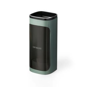 Cream Disposable Cup Holders Household Wall-Mounted Automatically Drop Punch-Free Paper Cups Dust-Proof Drinking Fountain Racks