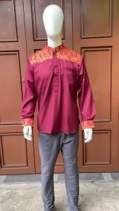 Kurta Batik 5 Kurta Pria Motif Batik bahan Toyobo Lengan Panjang  BONUS PECI DAN TASBIH Bisa COD