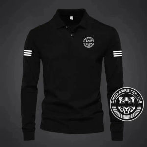 Shenglaiduo Mens Business Style Long Sleeve Polo Shirt Slim Fit Fashionable T-Shirt Citywalk Casual Wear Breathable Wear