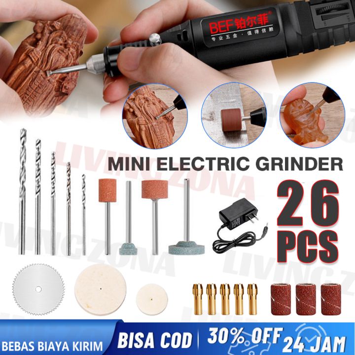 Bor Mini / 12V Gerinda Listrik Mini / Pen Ukir / Mesin Bor Gerinda Mini Drill IC EMMC / Set 26pcs Mini Grinder / Alat Ukir Grafir PCB Bor Mini Electric Drill Grinding Machine