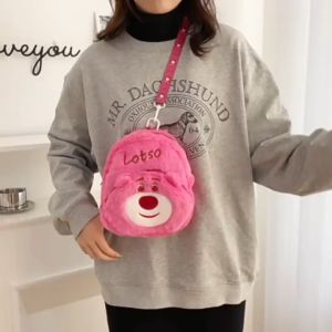Túi Đeo Chéo Gấu Nhồi Bông Hình Gấu Dâu Lotso Dễ Thương