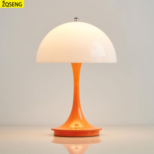 Mushroom Portable LED Table Lamp USB Wireless 3color Dimming rechargeable Touch Night Light Mood Desk Lamp for  Bedside Hotel