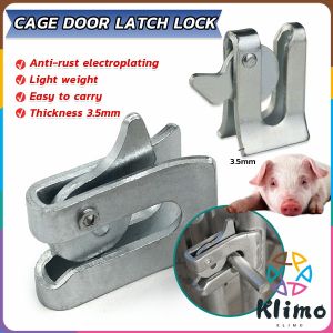 KLIMO Galvanized Door Lock for Pig Pens: Automatic Cage Door Latch