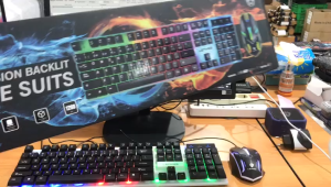 ( MY ACC ) GK 01 Keyboard Gaming Mechanical Set Mouse RGB LENYES GK-01 Waterproof GK01