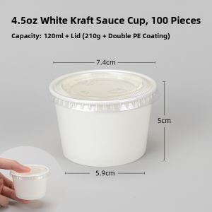 Disposable Paper Sauce Cup Individual Portion Takeaway Packaging Small Condiment Box for Hot Pepper Soy Sauce And Passionfruit