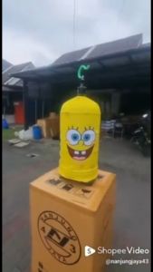 KERODONG FULL PRINTING SANGKAR LOVEBIRD - SPONGEBOB
