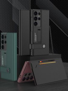 Samsung S24 Ultra Flip Cover Phone Case Full Protection Anti-Fall Business Luxury Fashion Silicone Wallet Style Card Insertion