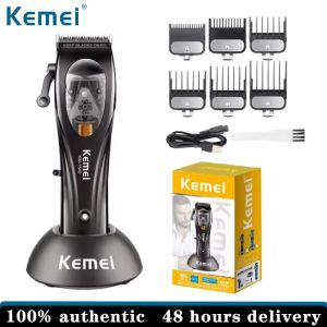 Kemei Mens Hair Clipper 9000 rpm Magnetic Motor with Base Charger USB Professional Hair Clipper KM-1540