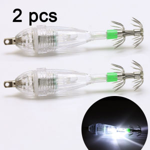 2 pcs fishing lights with hooks underwater LED flashing lights to attract squid at night bait lights  squid water lights