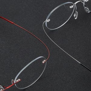 Frameless Glasses round Myopia Glasses Rim Glasses Frame Glasses Frame round Retro Artsy Ultra Light Glasses Glasses Jobs Men and Women