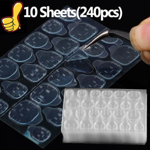 [Charming women]  24Pcs/Sheet Transparent Double-Side Jelly Glue for Wearable False Nail Removable DIY Manicure Tools