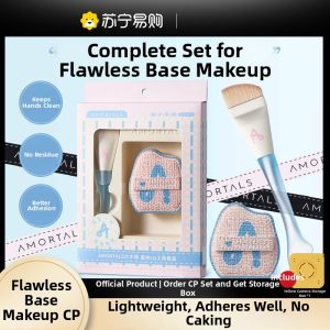 AMORTALS | Elmora Bottom Makeup CP Box Set Flat Foundation Brush No Powder Eating Seamless 1952 Cosmetic Brush Set for Perfect Base