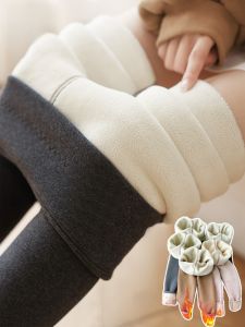 MiiOW | Quần dài lót lông cừu dày đặc cho nữ mùa thu đông quần dài cotton ấm áp màu đen quần dài thường ngày thoải mái