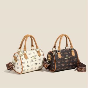 2025 New Printed Single Shoulder Womens Bag Handheld Crossbody Small Square Bag Versatile Boston Bag Pillow Bag