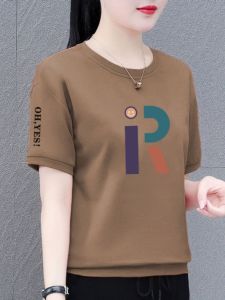 QIAOXIZI | Áo Thun Tay Ngắn Form Rộng Cotton cho Phụ Nữ Mùa Hè Giúp Gọn Đỏng
