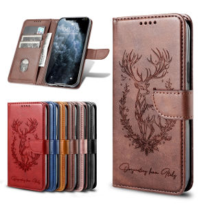 Ví Đựng Điện Thoại Bằng Da Động Vật Dập Nổi 3D Cho iPhone - Bìa Sách Chống Sốc Chống Lật Có Khe Cắm Thẻ Và Chân Đế