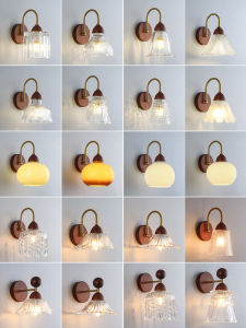 HAOJUESHIDENGSHI | Walnut Wood Antique Style Modern Bedside Wall Light